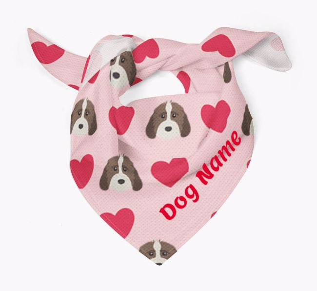 'Heart Pattern' - Personalized {breedFullName} Bandana